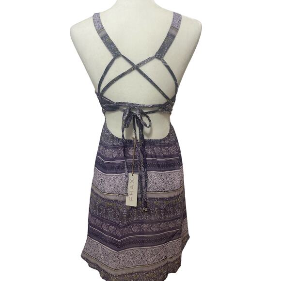 Phax beach dress pool side wear Sz S sheer purple w/beautiful floral detail - Picture 5 of 12